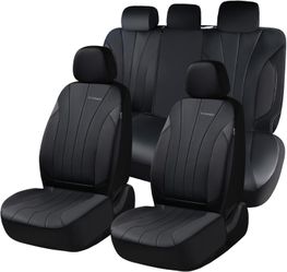 Universal Coverado Car Seat Covers *Full Set* PU Leather Black