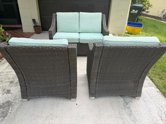 4 Piece Patio Furniture - 2 Chairs 1 Loveseat