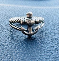 Retired James Avery Faith/Hope/Love Anchor Ring - size 6.75
