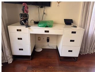 Restoration Hardware White Lacquered Desk