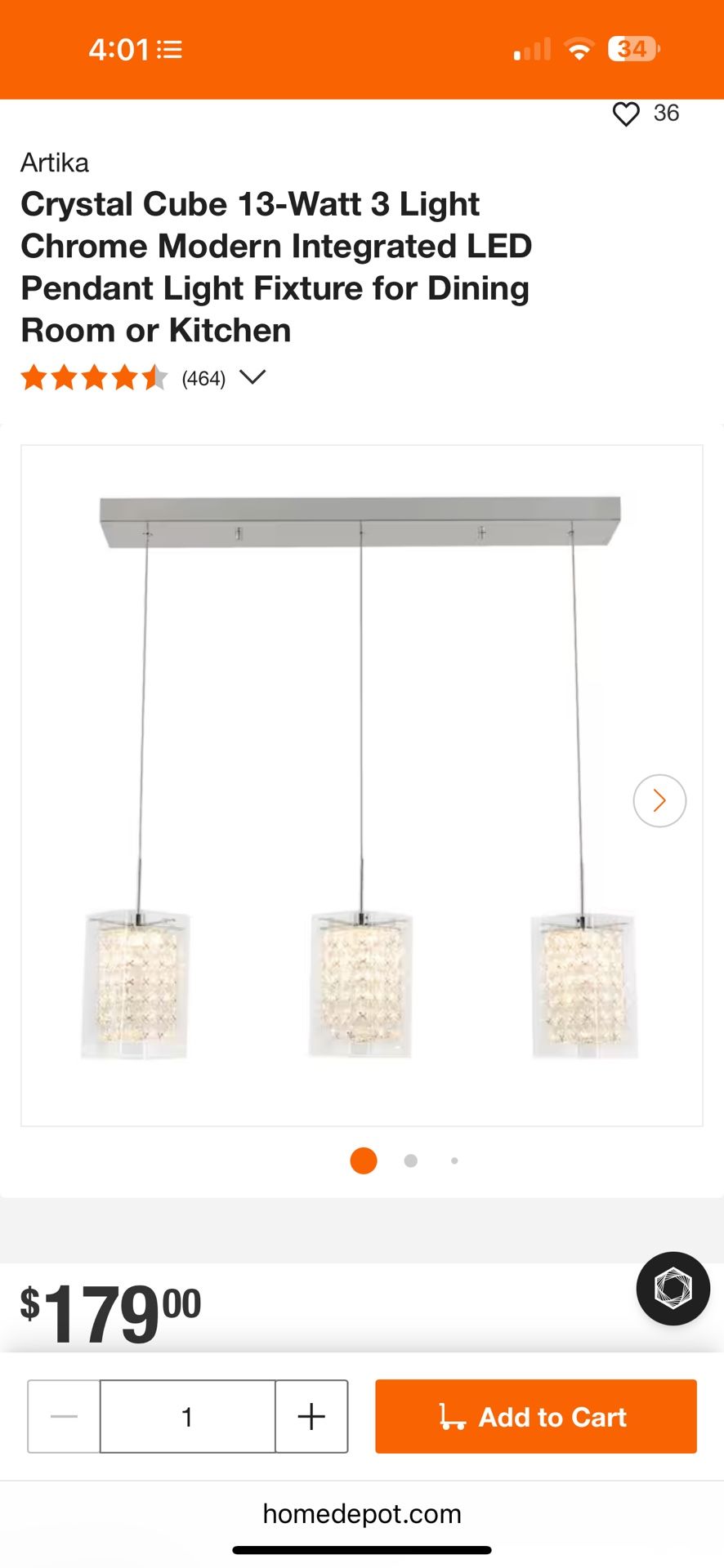 Artika pendant light fixture