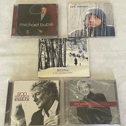 Lot of 5 CDs. Rod Stewart, Sting, Jack Johnson, Michael Buble, & Barry Manilow