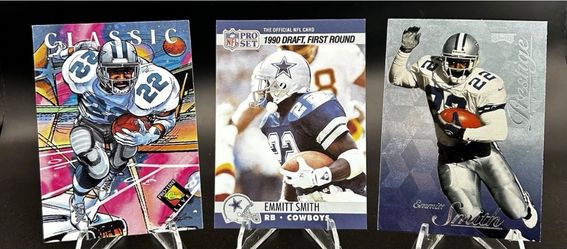 Emmitt Smith Dallas Cowboys 1990 RC, 1994 Classic Pro Line 1998 Playoff Prestige*