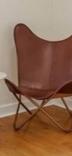 Brown Leather Butterfly Chair