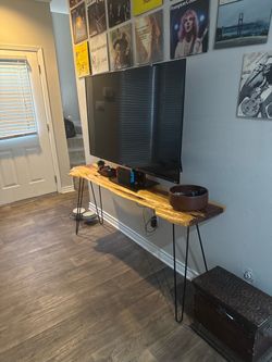 Live Edge Wood Console Table with Hairpin Legs