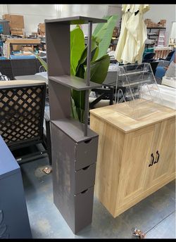 Assembled New 54" Tall Bathroom Storage Cabinet Freestanding Linen Tower w/ 2-Tier Shelf and Drawer