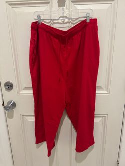 Karen Scott Sport Red Elastic Waist Pants