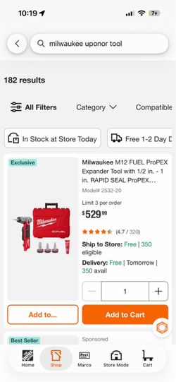 M12 Milwaukee Uponor Tool w/ Battery