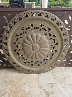 Moroccan (Asian, Middle Eastern) brass wall plaque