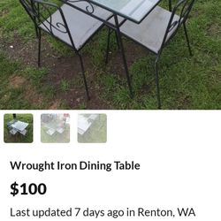 Wrought Iron Dining Table 
