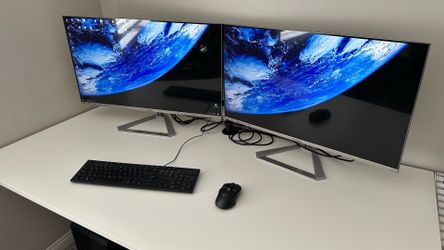 Two Desktop Monitors - ViewSonic VX3276-mhd 32" 1080p Thin-Bezel IPS Monitor with HDMI