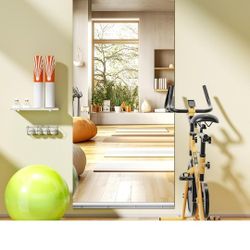 WINNICE Home Gym Mirror, 71'' x 32'' x 2PCS, Large Full Body Mirror for Yoga, Frameless Tempered Glass, Wall Mounted for Home Gym, Garage, Bedroom, Ba