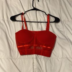 Mesh Red Tank Top Crop Top 
