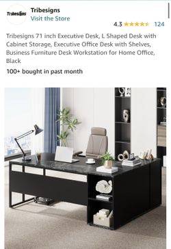 Executive Office Desk black Marble 
