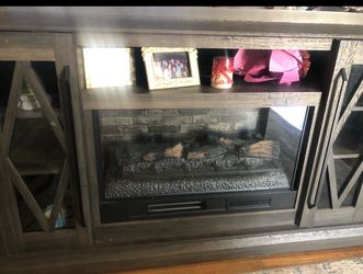 Fireplace tv stand