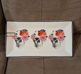 Floral Skull Ceramic Serving Tray