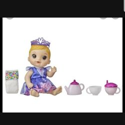 Baby Alive Princess With Tea Party Set And Crown And Diaper