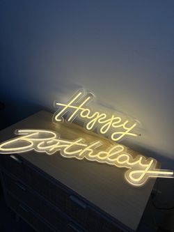 Birthday lit sign decor