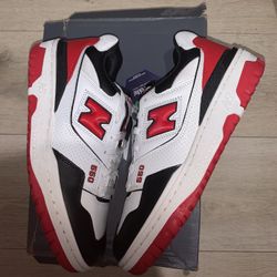 New Balance 550 White Red Black Size 8
