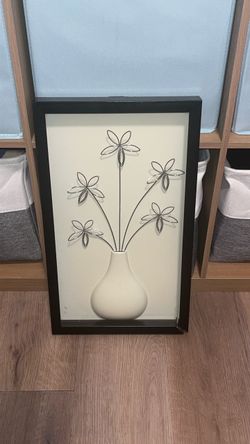 Beautiful Printed 3D Spiral Metal Flower Art Piece in Frame