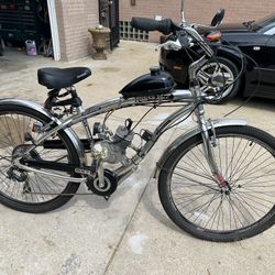 2 Motorized  Bike Engine & Cruiser Bicycle 