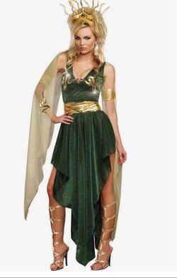 Medusa Adult Women’s Halloween Costume. Size Medium (New) *Dress *Headband *Armband.