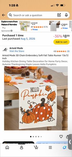 Artoid Mode Fall Table Runner 13x72 Inch