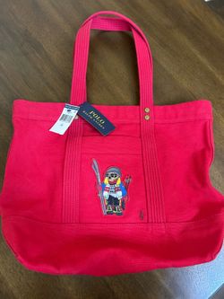 Red Polo Bear ski tote