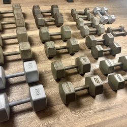 Vintage Set Of IVANKO Hex Dumbbells  5s To 65s [4 A Collector / Vintage Lover]i