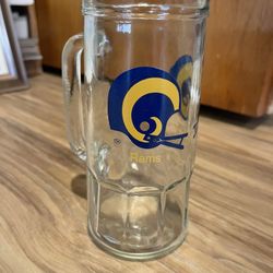 Vintage 1970s Los Angeles Rams Glass Mug