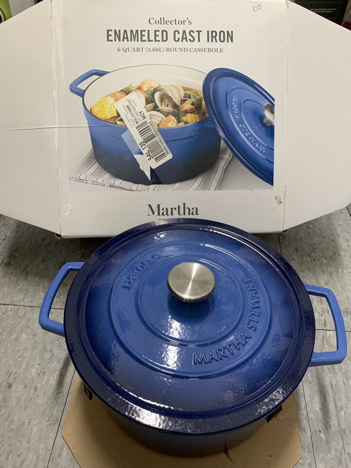 Enameled cast iron 6 quarters $758 qts 80, Fry Pan 12 inches $40