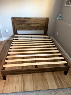 Queen Bed Frame + TV Stand Bundle – Like New!