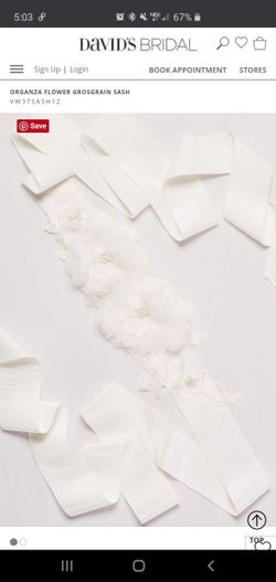 White by vera wang bridal sash