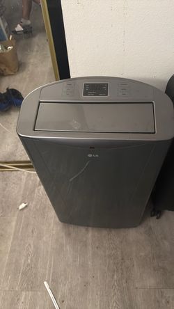That’s an LG portable air conditioner (portable AC unit)
