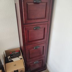 Dark Cherry color wood file cabinet