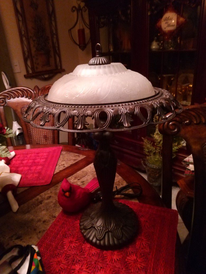 Vintage Glass Top  Lamp