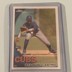 2010 TOPPS CHROME STARLIN CASTRO #195 CUBS ROOKIE CARD RC Nationals