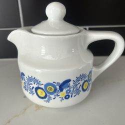 Vintage 1970s Figgjo Flint Turi Gramstad Oliver Tor Viking Floral Design Nordic Ceramic Tea Pot