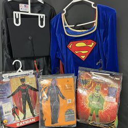 Halloween Costume. $5 kids. $8 adult. Power Ranger, Batman, Super Woman, Graduate. Size in pics