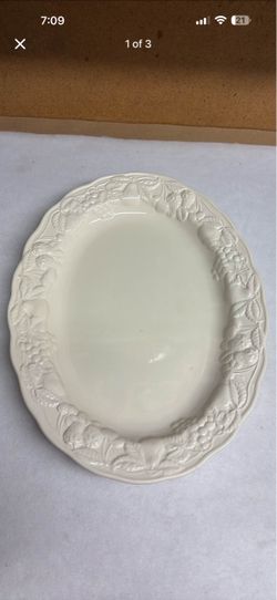 White Ceramic Oval Serving Platter