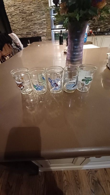 vintage cartoon juice glasses