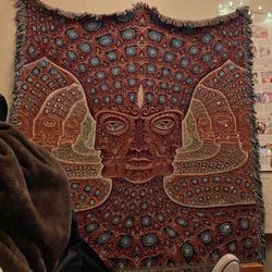 Rare Alex Grey Net Of Being Blanket  50x70 Tool Band