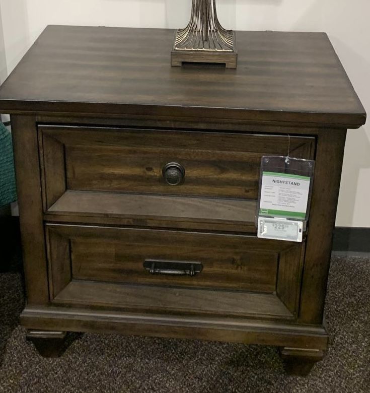 Dark Wood Nightstands with 2 USB – Excellent Condition