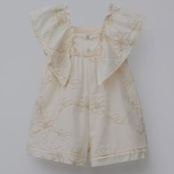 Zara Short Glitter Floral Jumpsuit,  Beige Size 2 years ( Brand New)