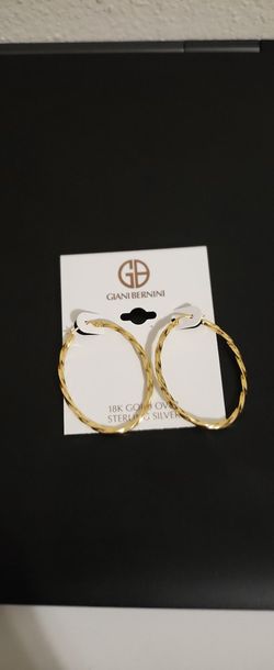 Giani Bernini Twisted Oval Hoop Earrings 40mm Gold Over Sterling Silver