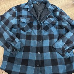 Large Dickies  quilted lined flannel shirt jacket 