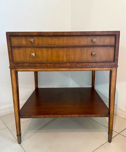 Mid-Century Modern Wooden Nightstand / Side Table with Drawers