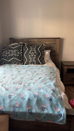Ashley Furniture Rustic Wood Bed Frame with Headboard