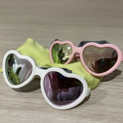 Flexible Heart Shaped Baby Polarized Sunglasses with Strap Adjustable Toddler & Infant Age 0-24 Months
