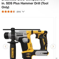 DEWALT ATOMIC 20V MAX Cordless Brushless Ultra-Compact 5/8 in. SDS Plus Hammer Drill (Tool Only)